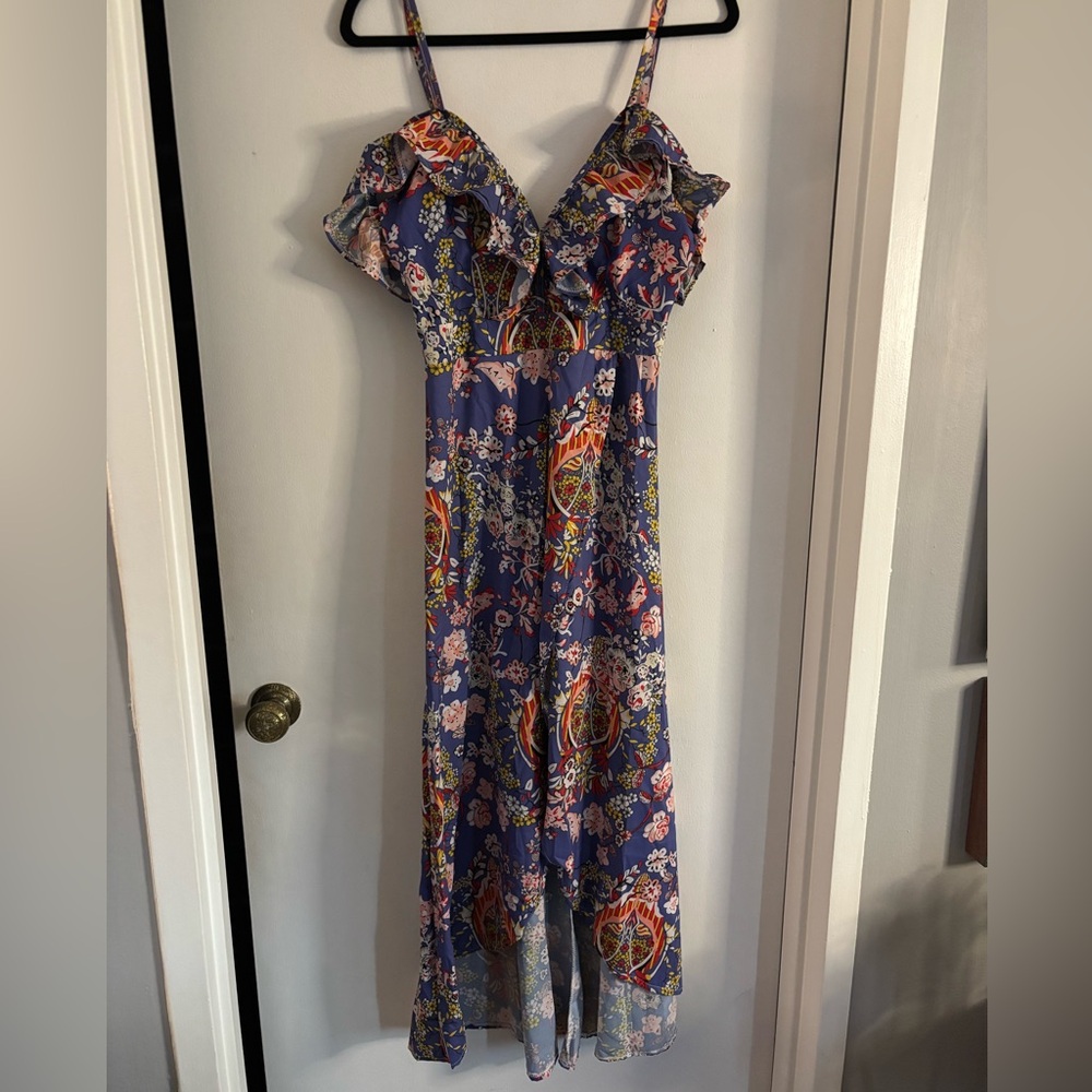 Floral Maxi Dress with Ruffle Details